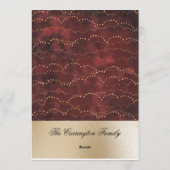 金ゴールドメタリックレッドエレガントハッピーホリデー シーズンカード (裏面)