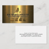 金ゴールドメタリックロゴと背景 名刺 (正面/裏面)