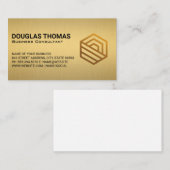 金ゴールドメタリック不動産仲介業者ロゴ 名刺 (正面/裏面)