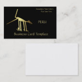 金ゴールドメタリック古代ロゴペルー線 名刺 (正面/裏面)