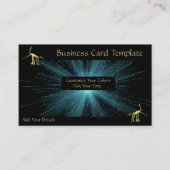 金ゴールドメタリック古代ロゴペルー線 名刺 (正面)