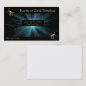 金ゴールドメタリック古代ロゴペルー線 名刺 (正面/裏面)