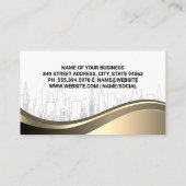 金ゴールドメタリック実在エステートロゴ |スカイライン 名刺 (裏面)