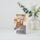 金ゴールドメタリック実在エステートロゴ | ホームキッチン 予約カード (スタンド正面)