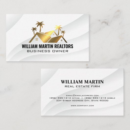 金ゴールドメタリック実在エステートロゴ 名刺 (正面/裏面)