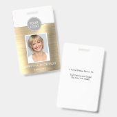 金ゴールドメタリック従業員名ロゴの写真企業の バッジ (正面＆裏面)