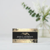 金ゴールドメタリック特性ロゴ |ゴールデンブラシの斑点 名刺 (スタンド正面)