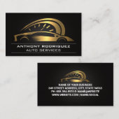 金ゴールドメタリック自動ロゴ 名刺 (正面/裏面)