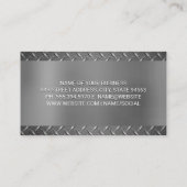 金ゴールドメタリック自動ロゴ |鋼の背景 名刺 (裏面)