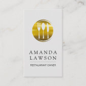金ゴールドメタリック銀器ロゴ 予約カード (正面)