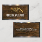 金ゴールドメタリック | ウッド 名刺 (正面/裏面)