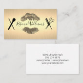 金ゴールドメタリック/メイクアップとヘア 名刺 (正面/裏面)