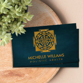 金ゴールドメタリックSri Yantra / Sriチャクラ事業 名刺