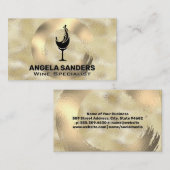 金ゴールドメタルつや消しワイングラス名刺 名刺 (正面/裏面)