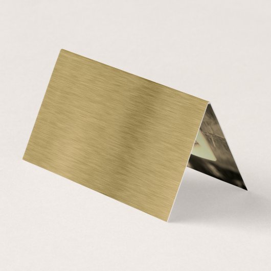 金ゴールドメタルのテクスチャと写真ギフト登録カード 名刺 (裏面)