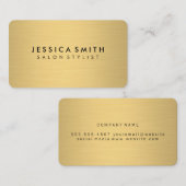 金ゴールドメタルのブラシ付き背景 名刺 (正面/裏面)