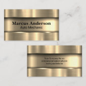 金ゴールドメタルのブラシ付き背景 名刺 (正面/裏面)