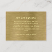 金ゴールドメタルの質感グランド開会式カード 名刺 (裏面)