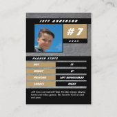 金ゴールドメタルアイスホッケートレーディングカード コーリングカード (裏面)