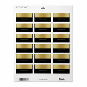 金ゴールドメタルグリッターブラックラベルギフトシール ラベル (フルシート)