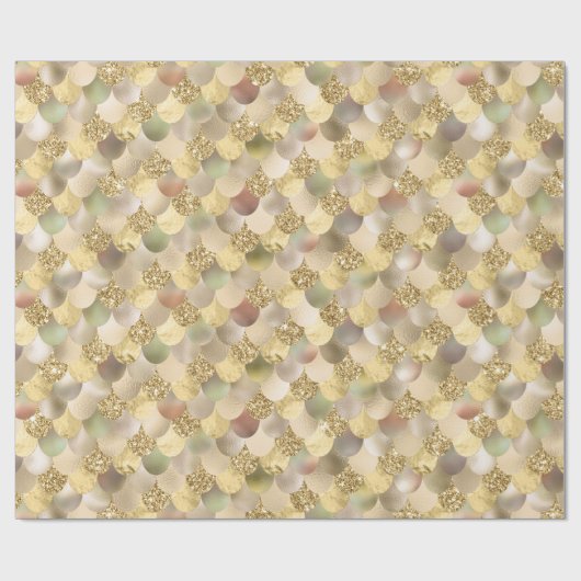 金ゴールドメタルグリッタールックマーメイドはかりで測 ラッピングペーパー (フラット)