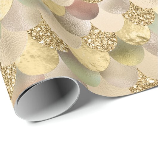 金ゴールドメタルグリッタールックマーメイドはかりで測 ラッピングペーパー (ロールコーナー)