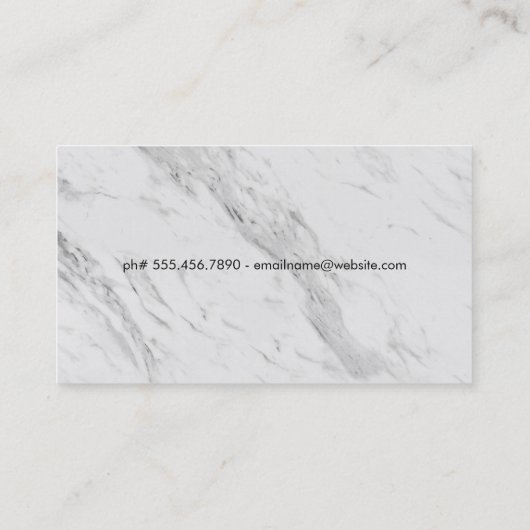 金ゴールドメタルハウスロゴ | 大理石 名刺 (裏面)