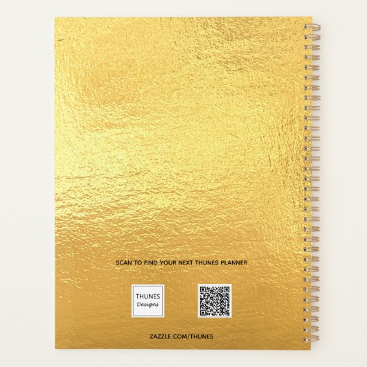 金ゴールドメタルフォトモノグラムイニシャル名2023 プランナー手帳 (裏面)