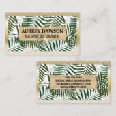 金ゴールドメタルフレーム | ボホパーム離れスタイル 名刺 (正面/裏面)