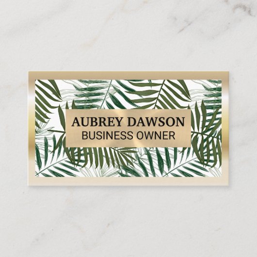 金ゴールドメタルフレーム | ボホパーム離れスタイル 名刺 (正面)