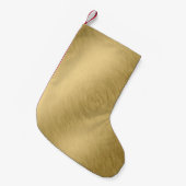 金ゴールドメタルブラシバックグラウンドまたはテクスチャ抽象 スモールクリスマスストッキング (正面 (吊り時))