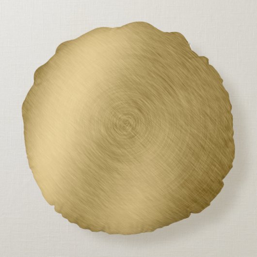 金ゴールドメタルブラシバックグラウンドまたはテクスチャ抽象 ラウンドクッション (裏面)