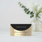 金ゴールドメタルプロフェッショナルミニマリズム形状 名刺 (スタンド正面)