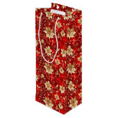 金ゴールドメタルポインセティアス赤 ワインギフトバッグ (裏面アングル)