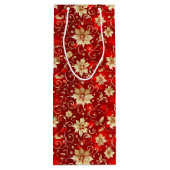 金ゴールドメタルポインセティアス赤 ワインギフトバッグ (裏面)