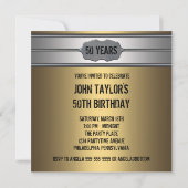 金ゴールドメタルマン50th誕生日パーティー 招待状 (裏面)