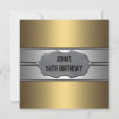 金ゴールドメタルマン50th誕生日パーティー 招待状 (正面)