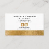 金ゴールドメタルメイクアーティストスクリプト美しいサロン 名刺 (裏面)