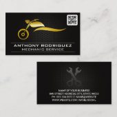 金ゴールドメタルモーターサイクルロゴ | QRコード 名刺 (正面/裏面)