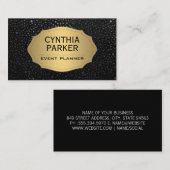 金ゴールドメタルルクス |金属の斑点のあるドット 名刺 (正面/裏面)