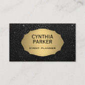 金ゴールドメタルルクス |金属の斑点のあるドット 名刺 (正面)