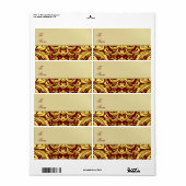 金ゴールドメタルレッドダマスククリスマスギフトラベルラベル ラベル (フルシート)