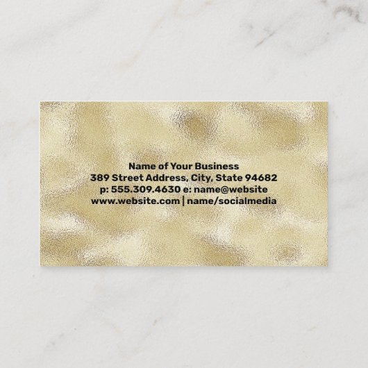 金ゴールドメタル光沢のあるテクスチャワイングラス 名刺 (裏面)