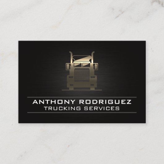 金ゴールドメタル半車 | ドライバ | 物流 名刺 (正面)