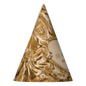 金ゴールドメタル結婚ハート記念日 パーティーハット (左)