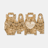 金ゴールドメタル結婚ハート記念日 フェイバーボックス (折り畳みなし)