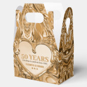 金ゴールドメタル結婚ハート記念日 フェイバーボックス (オープン)