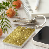 金ゴールドメタル背景 キーホルダー (正面右)