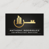 金ゴールドメタル鍵ハウス不動産仲介業者 名刺 (正面)