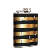 金ゴールドメタル&ブラックストライプ | DIYモノグラム フラスク (右)